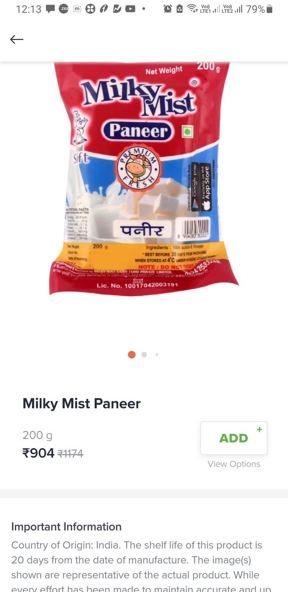 AshishKumarSha's tweet photo. @SwiggyCares @SwiggyCares @swiggy_in #Swiggyversary #swiggy @ConsumerCourt_ @MilkyMistIndia @FCI @fssaiindia @CustomerRights1
 Even after rigorous followup price is not updated. https://t.co/yIMhQmq37b