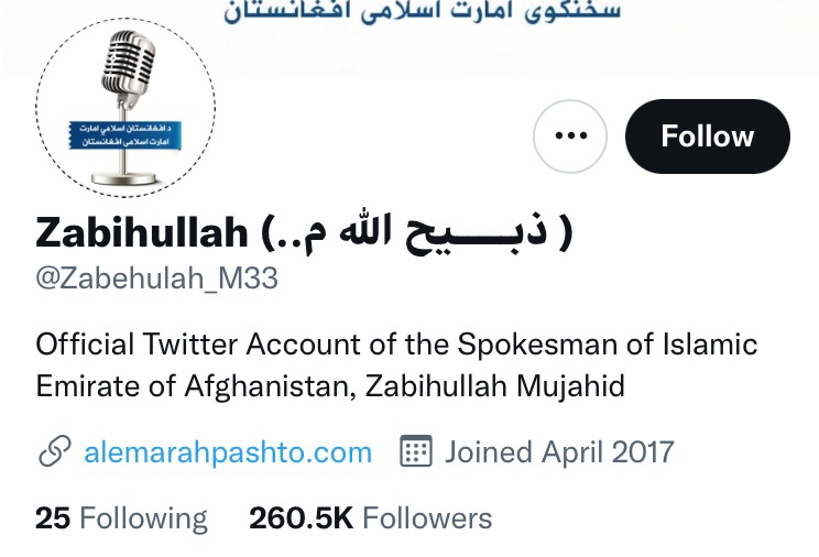 ianmiles's tweet image. Taliban's official spokesman has an active Twitter account. Meanwhile, the former President of the United States remains banned.