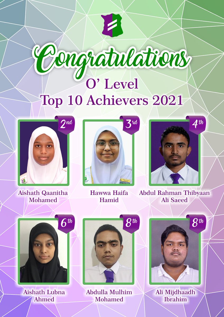 Congratulations O' level Top 10 Achievers 2021.
We appreciate the teachers, parents and everyone who took part in their journey for the honour of this school.