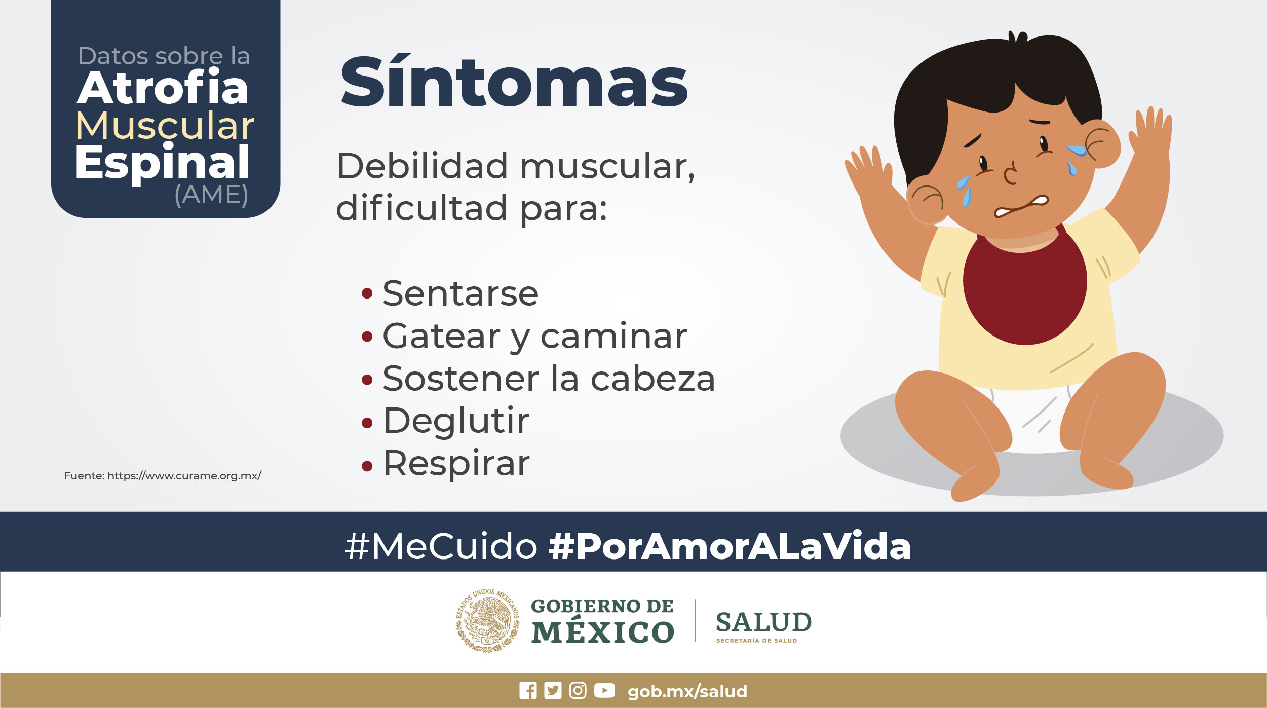 X 上的 SALUD México：「Datos sobre la Atrofia Muscular Espinal #AME Conoce los #Síntomas. Visita ➡️ https://t.co/j9w6TDVDv5 para más información. #MeCuido #PorAmorALaVida https://t.co/MTH240mjRc」 / X