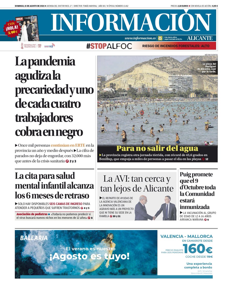 ¡Buenos días! Esta es nuestra portada de hoy, domingo 15 de agosto 📰👇