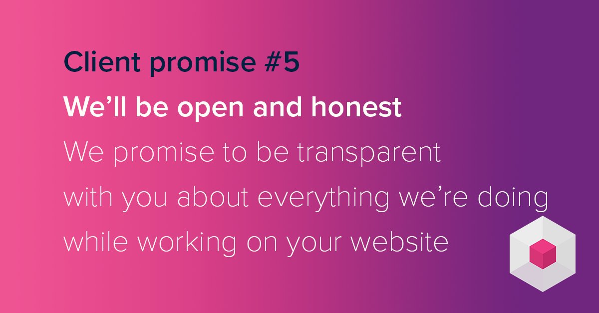 20_eighty's tweet photo. Hard truth: sometimes, despite our best efforts, things go wrong during a website build.

When it does, we'll quickly identify how and why, and what impact it has on your site.

We will always be honest and upfront with you as we quickly implement the fix.

That's a promise. https://t.co/b4Rfc0e5Fb