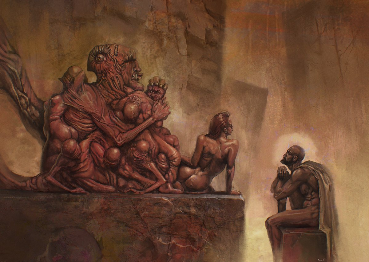 Ok so I did a few touch ups on my "Riddle" piece. I think it's my weirdest one so far 😅
Maybe I should mint is somewhere afterall or maybe add a simple animation? 🤔
#NFTCommunity #nftart #darkart