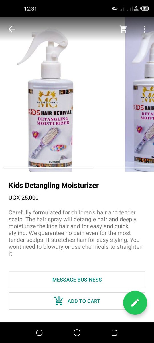 Hey let your child enjoy their natural hair without blowdrying and no painful combing. Just spray, style and smile. Natural Hair Products. wa.me/c/256779704884 for more information.whatsapp 0779704884