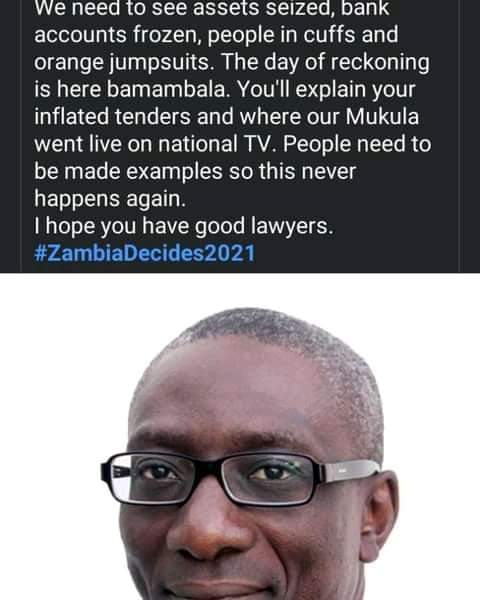 MulundaArchie's tweet photo. LUSAKA lawyer and former NAREP President Elias Chipimo Jr. threatens to lead an inquiry into corruption allegations during the PF regime. https://t.co/tC4t5oFF0U