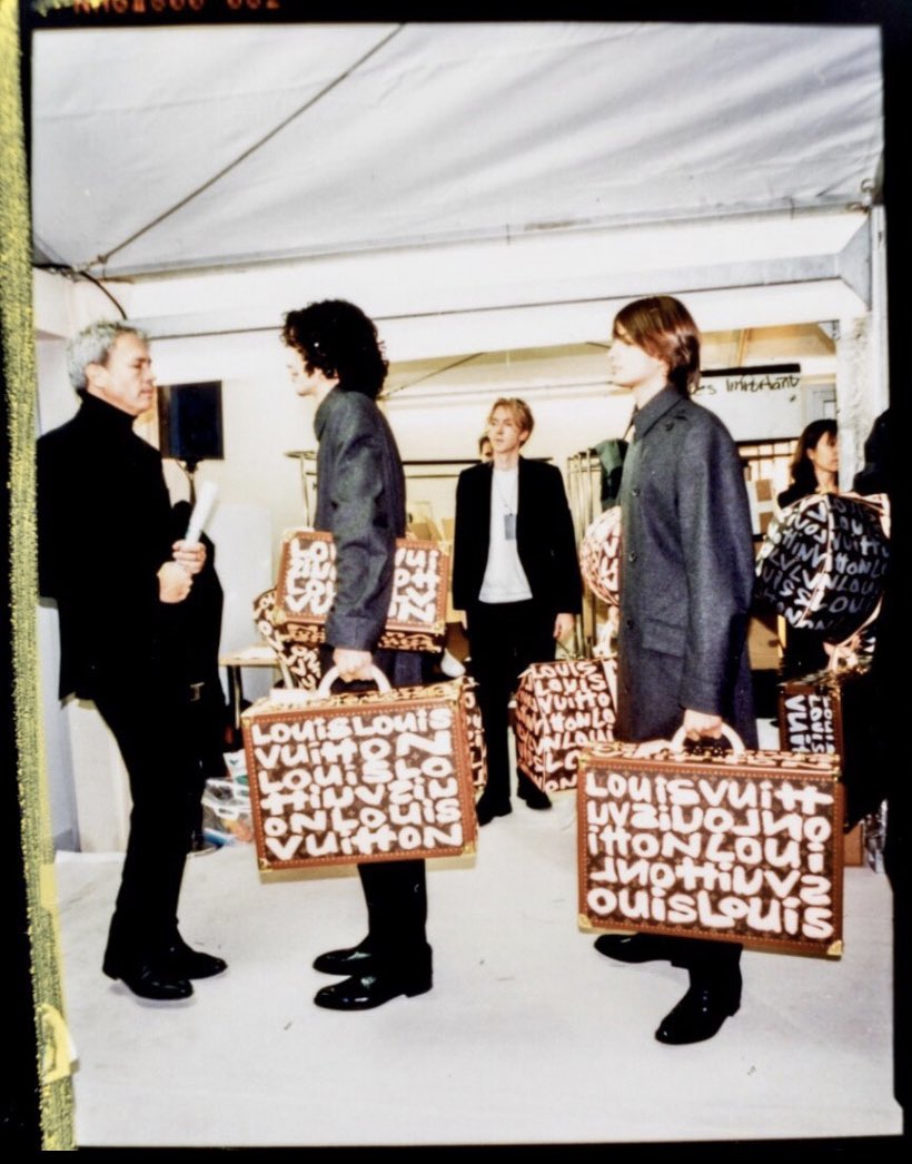 Nathan on X: the LV x stephen sprouse graffiti bags backstage at