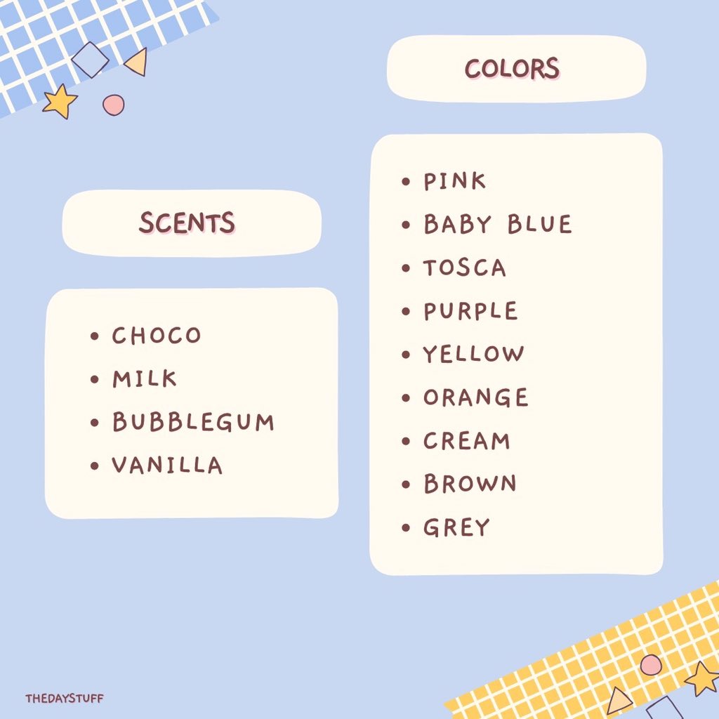 thedaystuff's tweet photo. Nah, kalau ini untuk pilihan warna dan aromanya. https://t.co/ITe7PgAWWX
