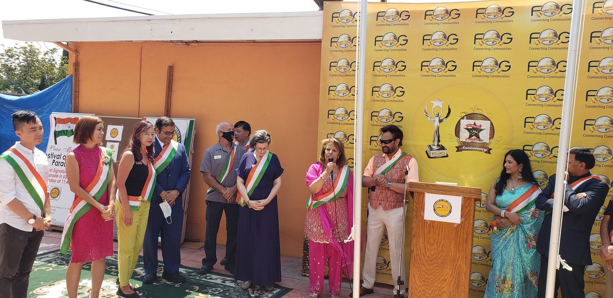 TeresaCoxUS's tweet photo. Honor to speak and celebrate 75th India Independence Day with Consul General of India Dr. T.V. Nagendra Prasad, Dr. Romesh Japra, FOG Chair, Fremont City Council, elected &amp; community leaders. Photo credits: Jackie Cox #IndiaIndependenceDay #diversity #FremontStrong https://t.co/eVTpnQktrN
