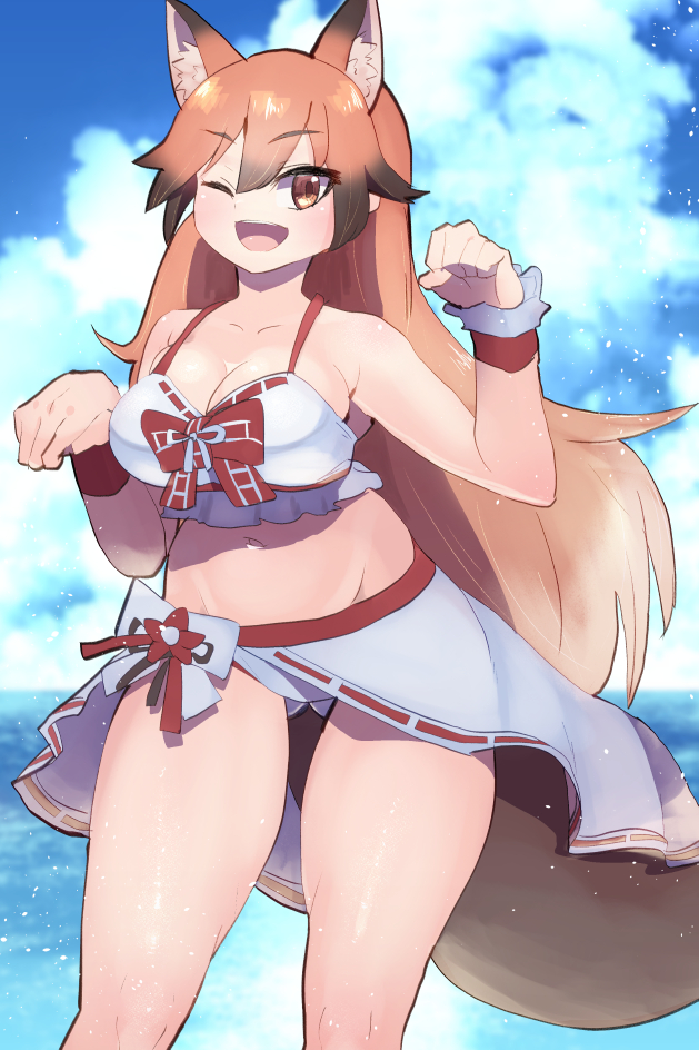 「水着あかぎつね!!! #けもフレ3 」|ミリのイラスト