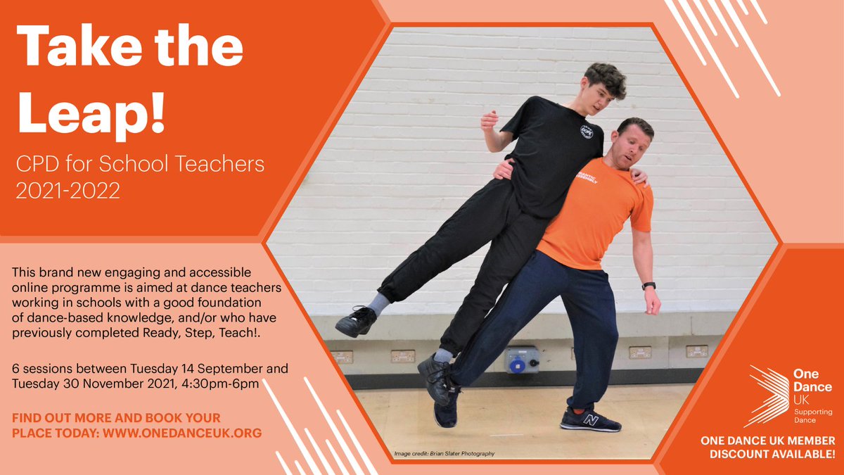 onedanceuk's tweet photo. We have two exciting online CPD Programmes coming this Autumn!
Ready, Step, Teach!👩🏫🕺🙌
Our introductory-level dance CPD programme.
https://t.co/73Bm7lfgXj
Take the Leap!🚀🕺🤸♂️
Aimed at dance teachers with a foundation of dance-based knowledge.
https://t.co/HVzPzu6I5B https://t.co/edkhW6oTt3