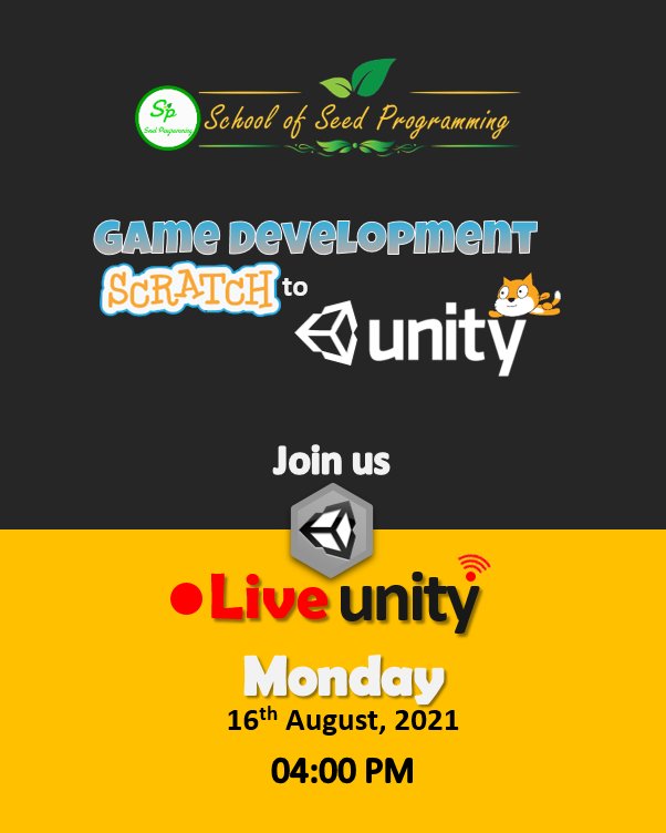 SeedProgramming's tweet photo. Game Development - Scratch to Unity FACEBOOK Live
Monday, 16th August, 2021  |  4:00 PM

Register Now:👇https://t.co/YhFlQPqBAd
#live #thirdsession #unity #Unity2021 #seedprogramming #schoolofseedprogramming #gamedevelopment #gamedev #gamedeveloper #gamedesign #games https://t.co/TDFVmbNsB6