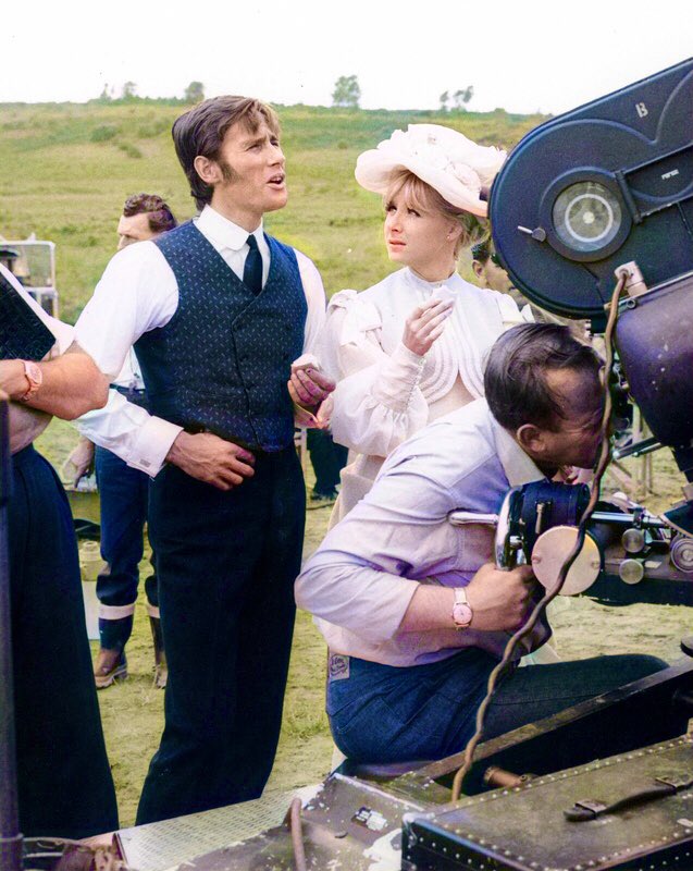 Happy Birthday to #JimDale MBE, photographed here on location in #ChobhamCommon #Surrey with co-star #AngelaDouglas for the filming of “CARRY ON COWBOY” (1965) dir. Gerald Thomas