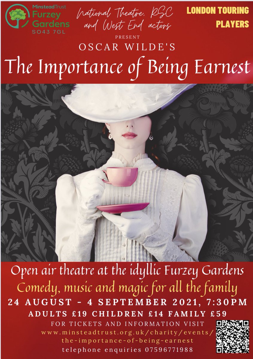 Another production of the play that we never seem to get enough of; The Importance of Being Earnest…..Mark your calendars. #OscarWilde #plays #theatre