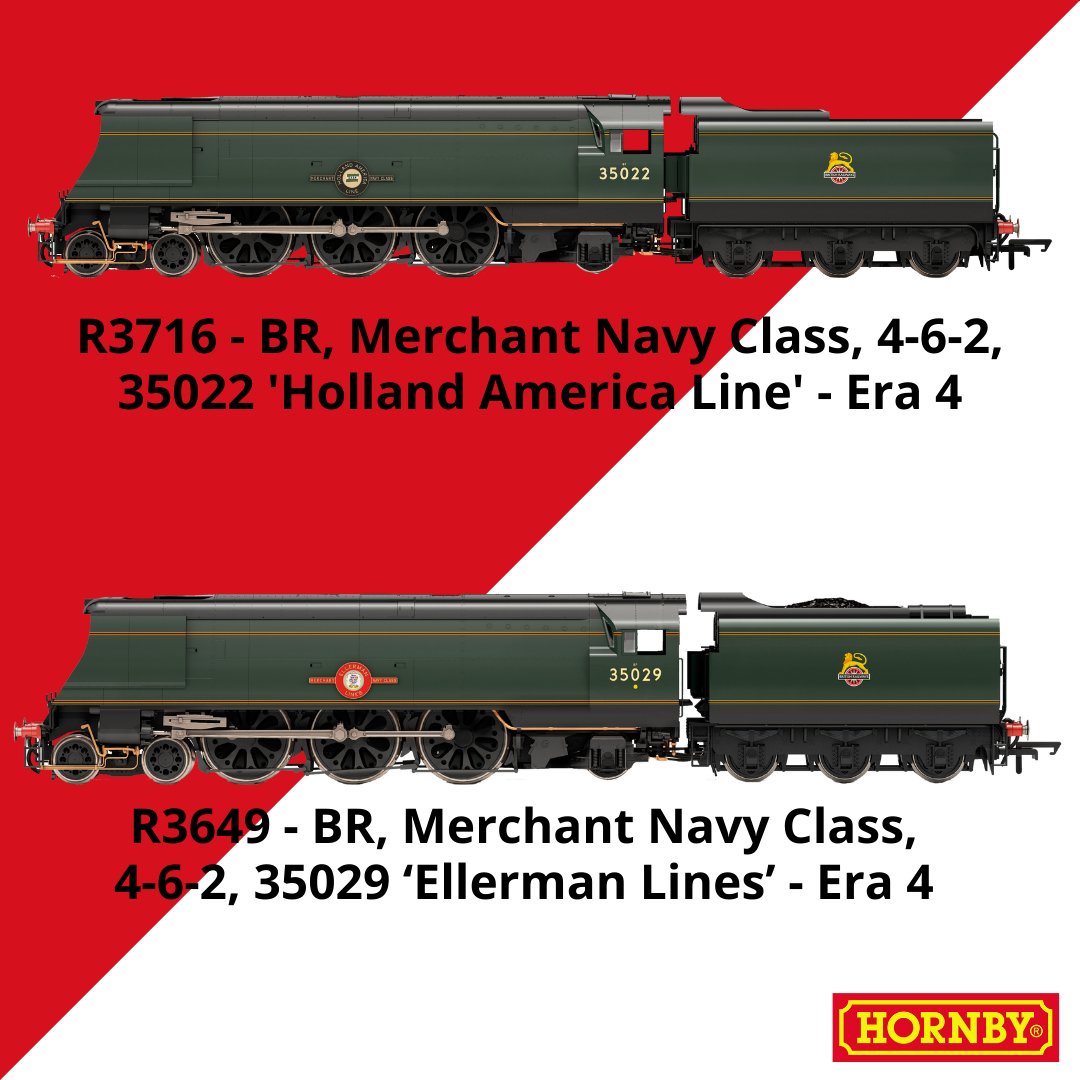hornby's tweet image. Happy #SpamFest Sunday!

We hope you&apos;re enjoying all the #SpamFest goodness and we&apos;re here to continue it with by sharing our extensive range of #MerchantNavy Class locomotives!

Check out the full range here 👉 bit.ly/3iFeqVY

#Hornby #Modelrailway #Dublo #HornbyDublo
