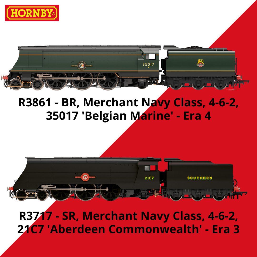 hornby's tweet image. Happy #SpamFest Sunday!

We hope you&apos;re enjoying all the #SpamFest goodness and we&apos;re here to continue it with by sharing our extensive range of #MerchantNavy Class locomotives!

Check out the full range here 👉 bit.ly/3iFeqVY

#Hornby #Modelrailway #Dublo #HornbyDublo