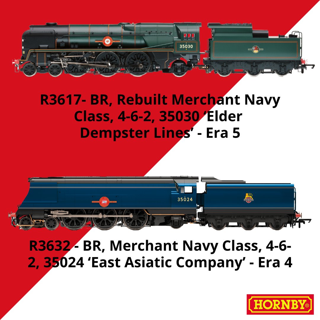 hornby's tweet image. Happy #SpamFest Sunday!

We hope you&apos;re enjoying all the #SpamFest goodness and we&apos;re here to continue it with by sharing our extensive range of #MerchantNavy Class locomotives!

Check out the full range here 👉 bit.ly/3iFeqVY

#Hornby #Modelrailway #Dublo #HornbyDublo