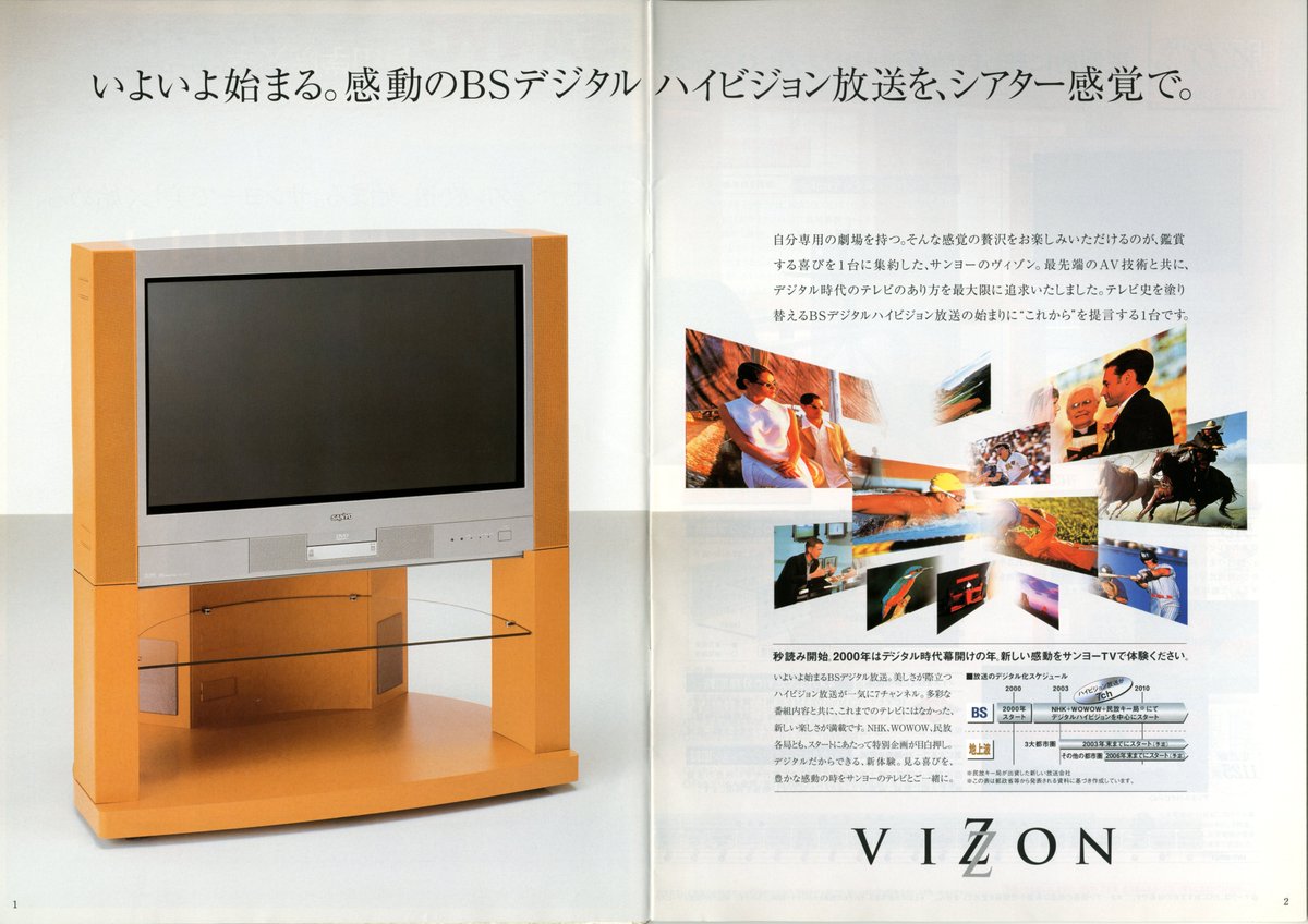 テレビカタログ 三洋 カラーテレビ総合カタログ（2000.10）① VIZONシリーズ。帝王の
