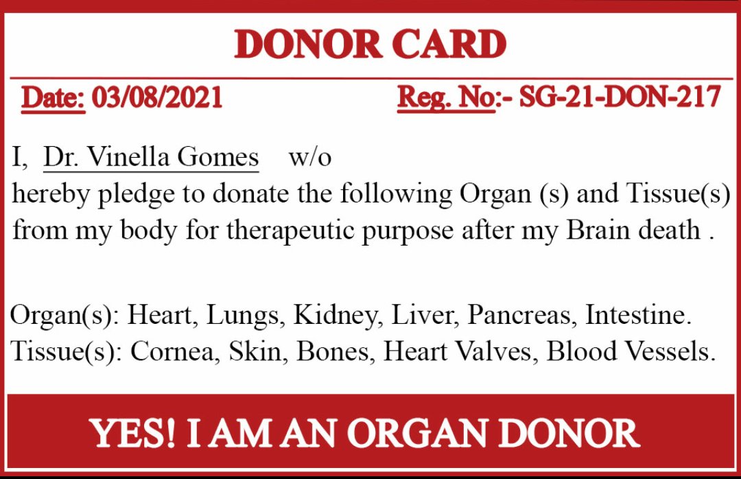 GomesVinella's tweet photo. Organ donation is an act to include those on the waiting list for organ transplant. It is an act of #Inclusion.
I am an Organ donor! You can be one too!
#Act4Inclusion
#SustainableBusiness
@cssagim
@SCSTDI_GIM @goacm @visrane https://t.co/0noOI5k6ac