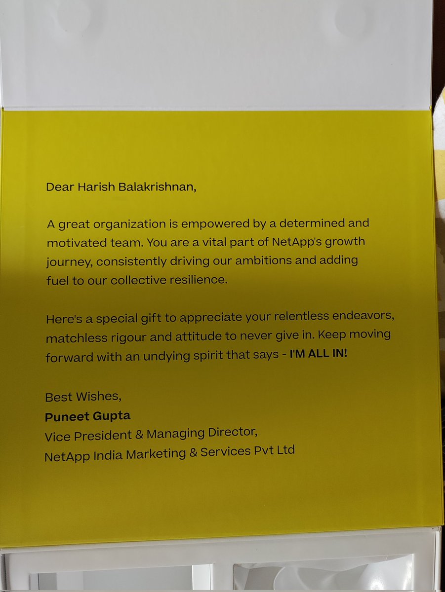 harish128's tweet image. This was a surprise package that came in today! Thank you, Puneet! I&apos;m all in! @puneetgupta9999 #netapp #NetAppDVC @NetAppIndia @SPallottelli