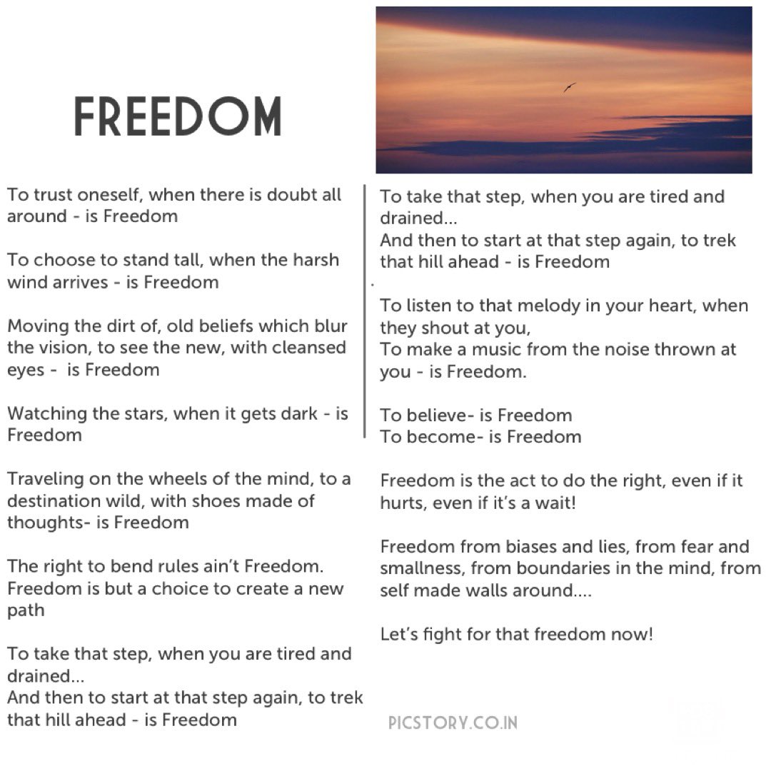 sarthakdash's tweet photo. Freedom https://t.co/rESJzrg8kz