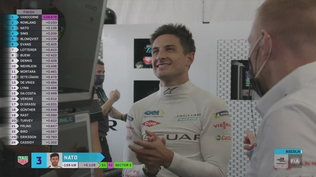 .<a href="/NatoNorman/">Norman Nato</a> goes third fastest, <a href="/tom_blomqvist/">Tom Blomqvist</a> goes fifth... 

And <a href="/mitchevans_/">Mitch Evans</a> holds on to his place in Super Pole!

Live timing 👉 bit.ly/BerlinUpdates

🇩🇪 2021 <a href="/BMWi/">BMW i</a> #BerlinEPrix | <a href="/Niobium_Nb/">Niobium Tech</a>