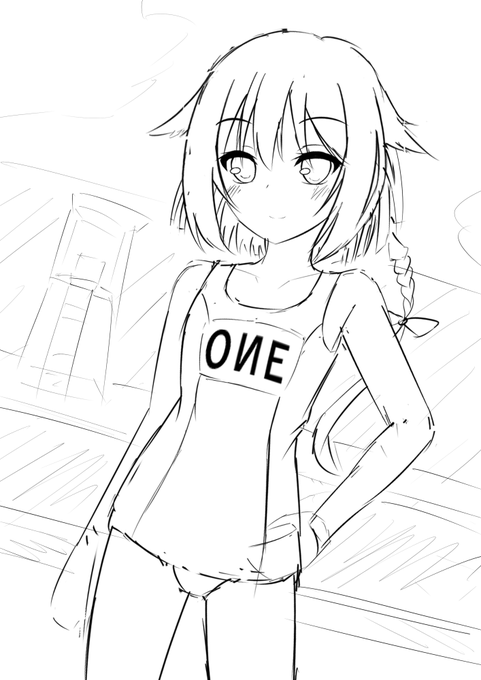 ワンドロ17回目 スク水OИEちゃん#odaibako_TacticsMore  