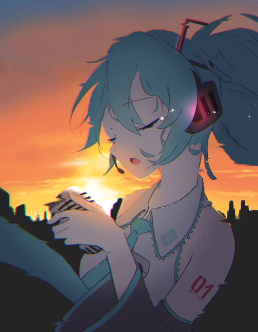 #初音ミク
 ミクちゃん 描いた 