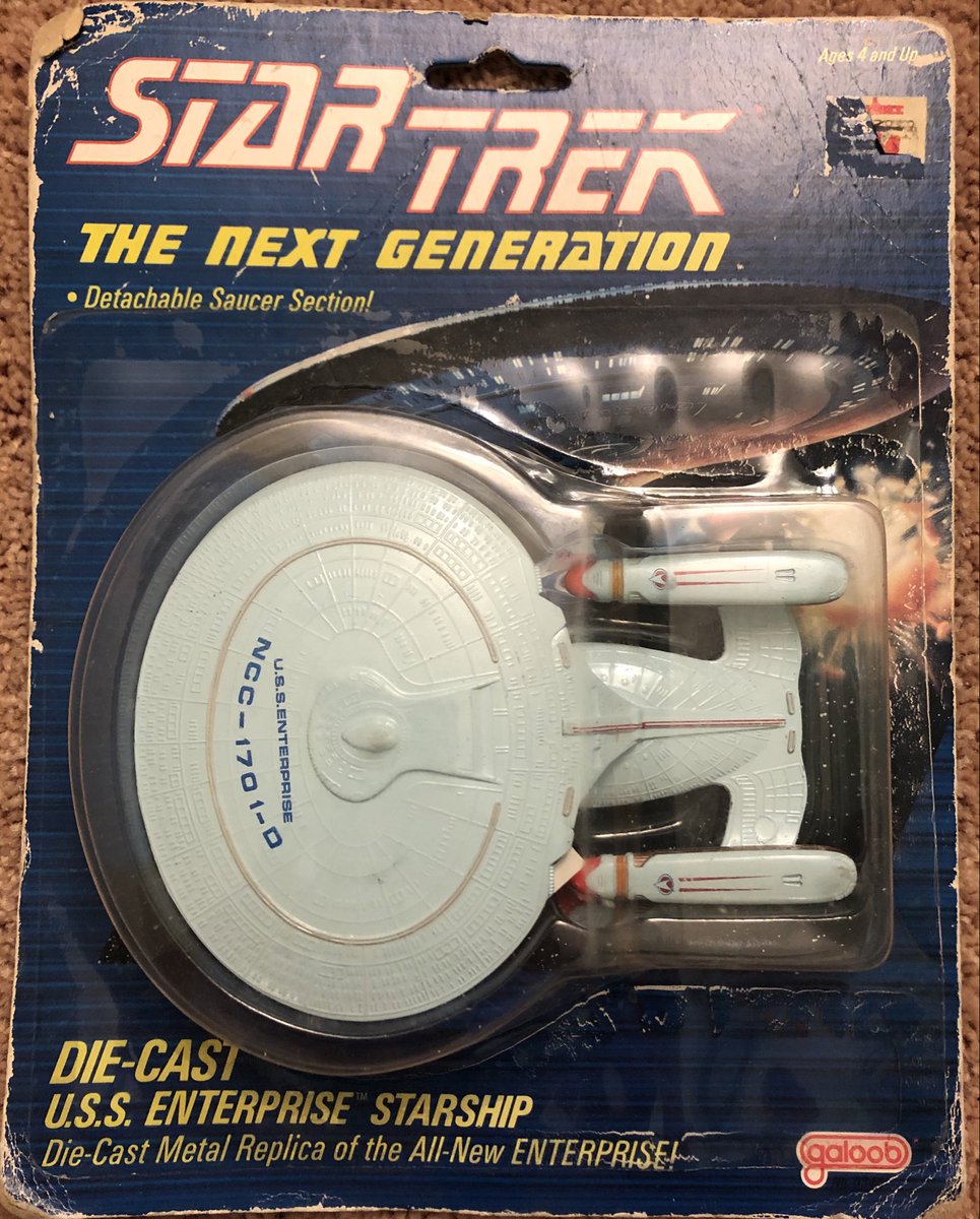 Love this old die cast USS Enterprise toy from #StarTrek TNG. 🖖