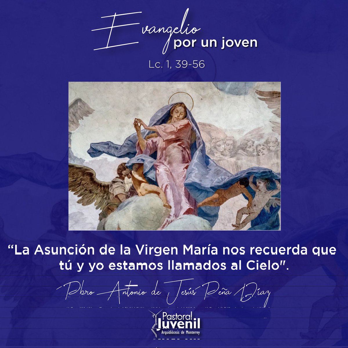 PJMonterrey's tweet photo. Ayer, era ordenado sacerdote, hoy nos comparte su primera homilia dominical en #EvangelioPorUnJoven, el P. Toño Peña nos comparte su reflexión #DiaDelJovenCatólico

"¡El Poderoso ha hecho obras grandes en mí! – Lc 1, 39-56 https://t.co/eBMhUsJ5kr