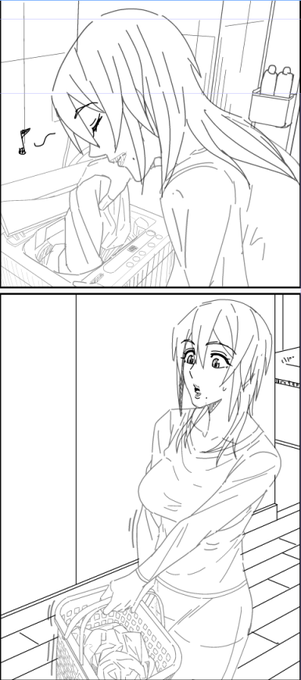 日常シーンを描くのはやっぱ楽しいですね～ 