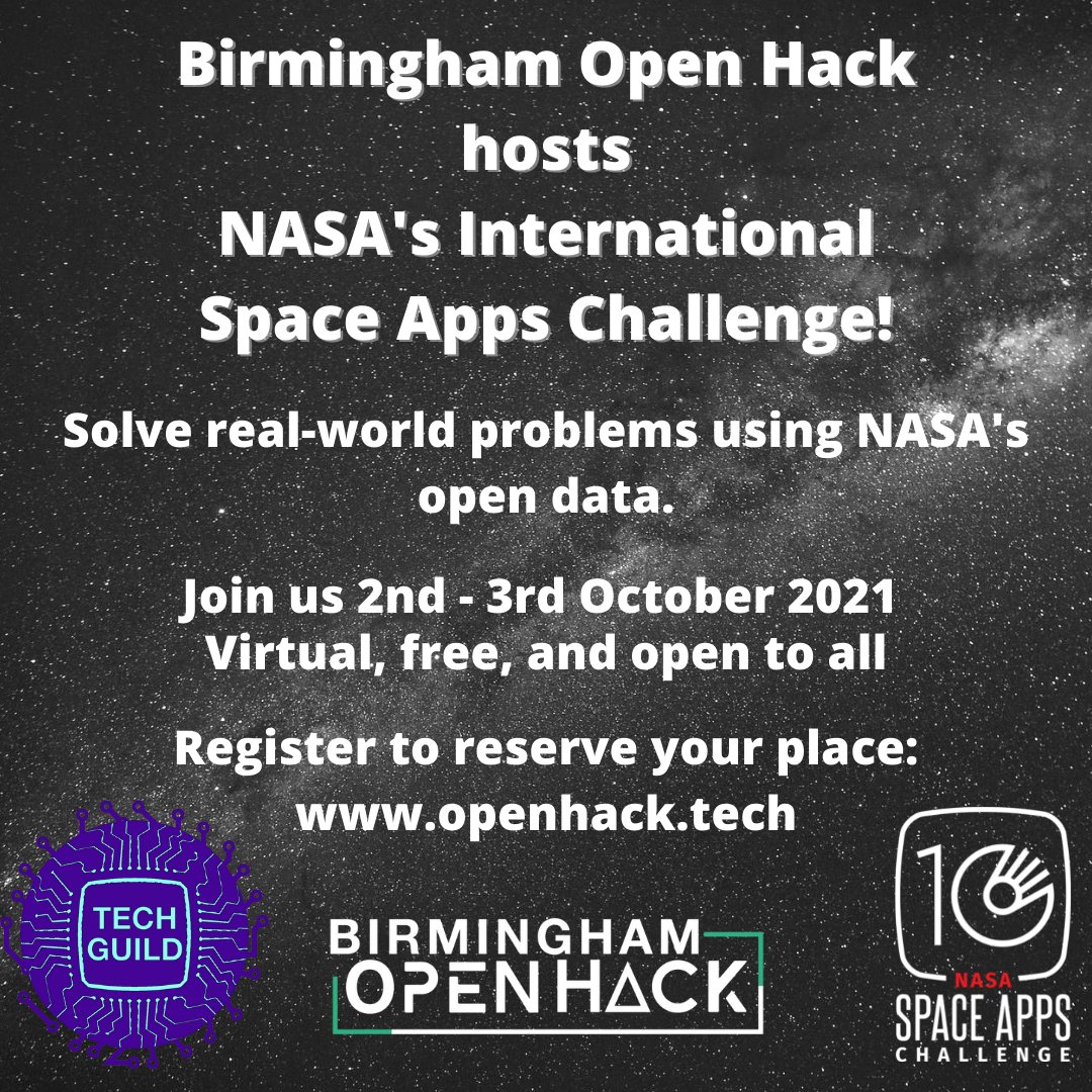 BCUTechGuild (@bcutechguild) on Twitter photo Birmingham Open Hack is hosting NASA's #SpaceApps Challenge for West Midland's innovative community🙌
Let's #learn, #innovate and get involved with #Birmingham's #tech community!🚀
Register and represent Birmingham: openhack.tech
<a href="/MyBCU/">Birmingham City University</a> <a href="/CEBEenterprise/">BCU - Innovation Fest #BCUIF23</a> @bcucebe <a href="/BCUSU/">BCU Students' Union</a> Birmingham Open Hack is hosting NASA's #SpaceApps Challenge for West Midland's innovative community🙌
Let's #learn, #innovate and get involved with #Birmingham's #tech community!🚀
Register and represent Birmingham: openhack.tech
<a href="/MyBCU/">Birmingham City University</a> <a href="/CEBEenterprise/">BCU - Innovation Fest #BCUIF23</a> @bcucebe <a href="/BCUSU/">BCU Students' Union</a>
