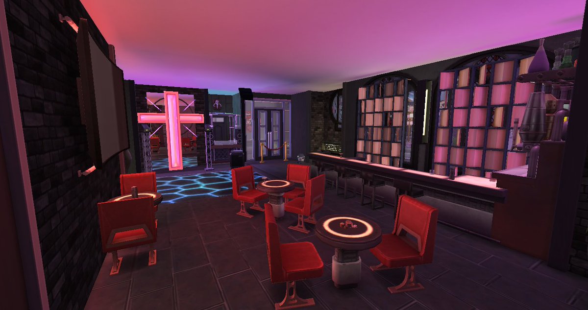 icybluotaku's tweet photo. Welcome to The Red Cross, a cyberpunk nightclub for occult and human sims alike.
My build for @fantasims #fantashell challenge is finally complete.
#icybluotaku #sims #thesims #sims4 #ts4 #showusyourbuilds https://t.co/9r7dFcFhIA