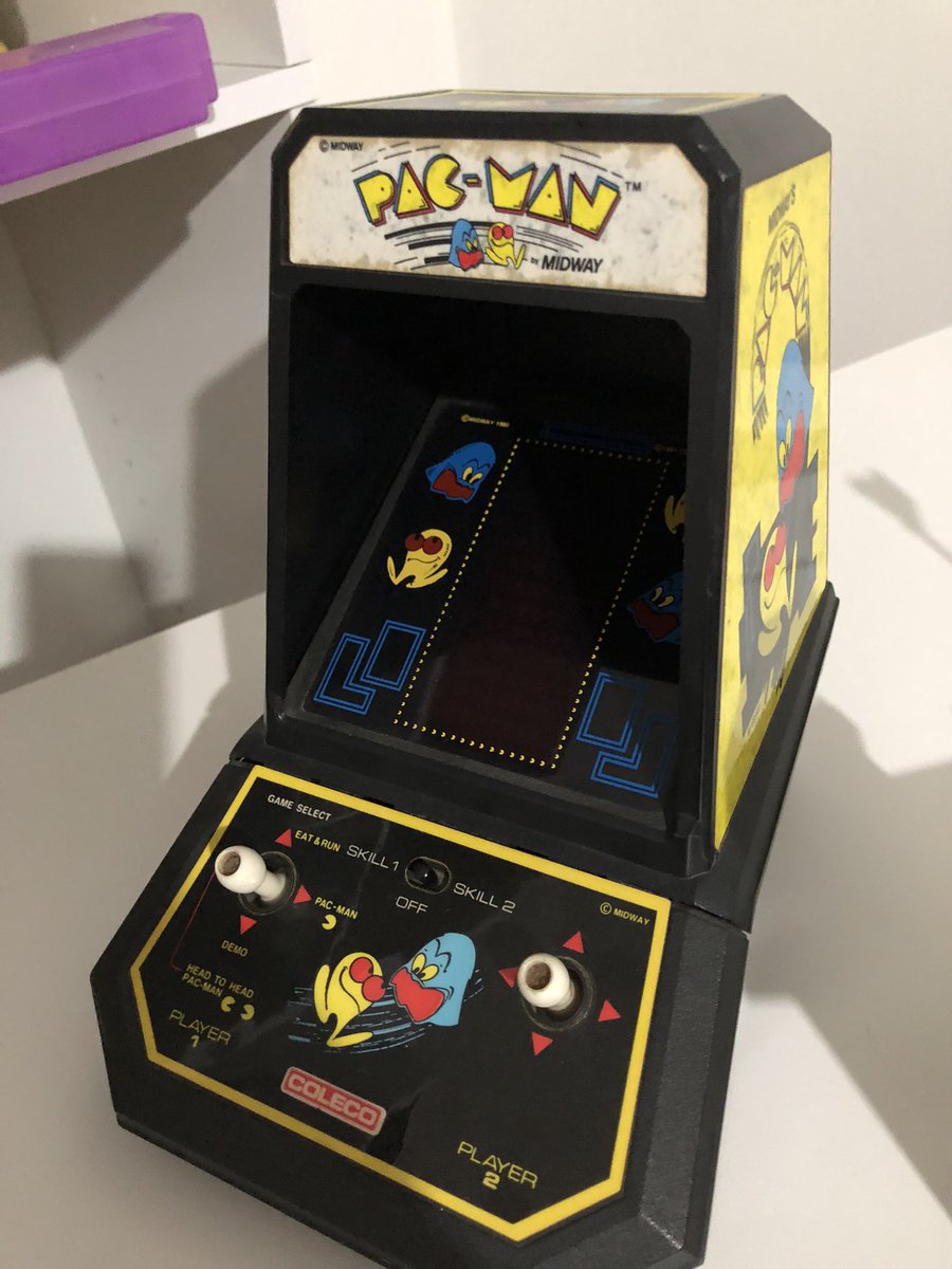 Found this old beauty in the basement recently. Still works! #RETROGAMING #handheldgames #pacman #retrogames #retroarcade #80sgames #80s