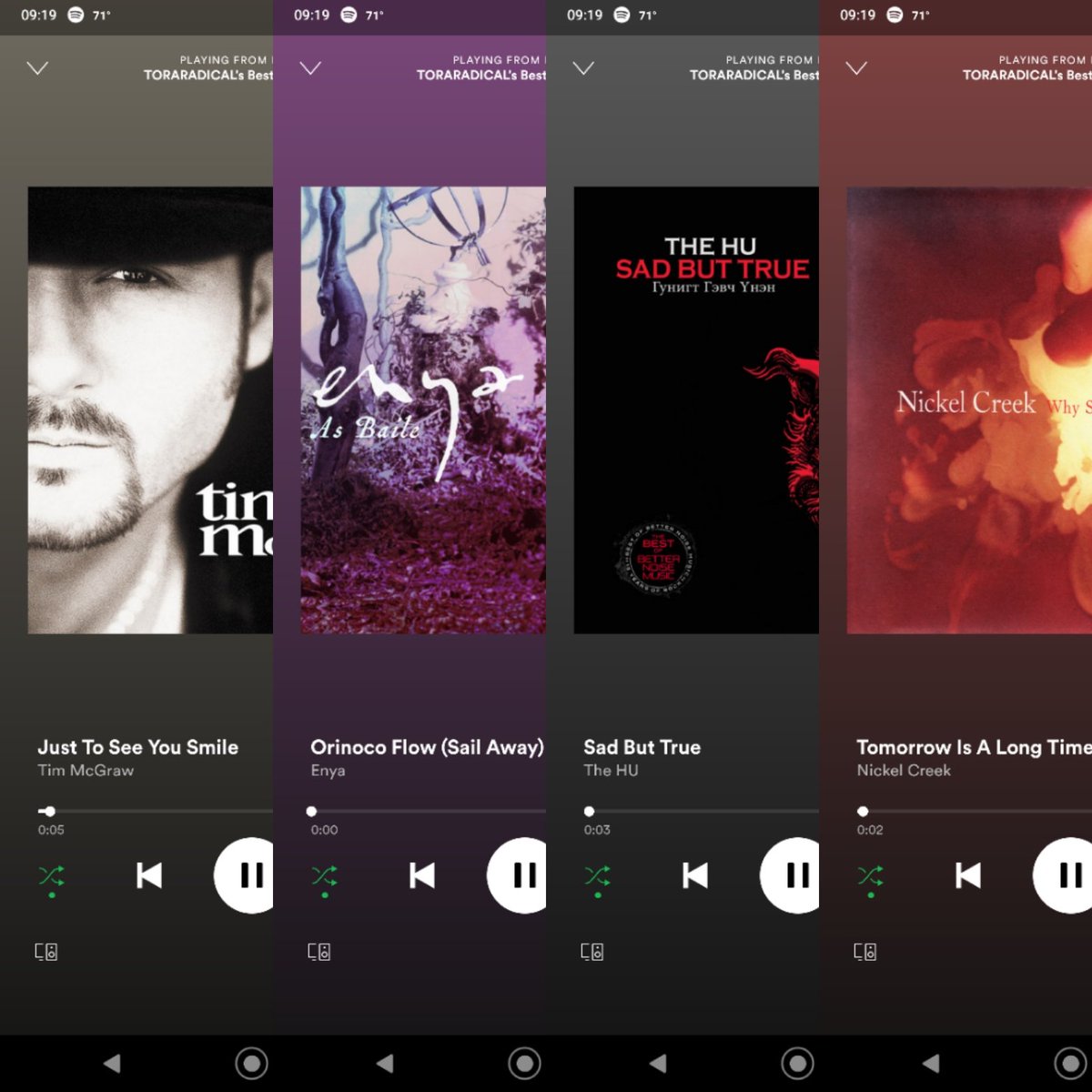 DJSangsta's tweet photo. #First4Songs on 8-15-21: #JustToSeeYouSmile by #TimMcGraw, #OrinocoFlow by #Enya, #SadButTrue by #TheHu, #TomorrowIsALongTime by #NickelCreek.
#music #DJSangsta #musicislife #Spotify #musicismyescape #oooShiny https://t.co/Kki59SDF67