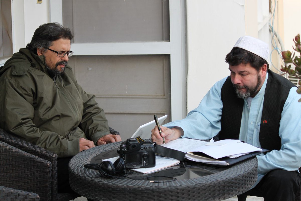 OUTSIDE THE WIRE!
December 2013 winter in Kabul, Afghanistan- Canadian journalists Scott Taylor (right) & David Pugliese (left) plot series of interviews with leading figures in Afghanistan for 2 part documentary film for Canadian Cable tv. Photo by Sasha Uzunov.
@davidpugliese https://t.co/9rM93rOzso