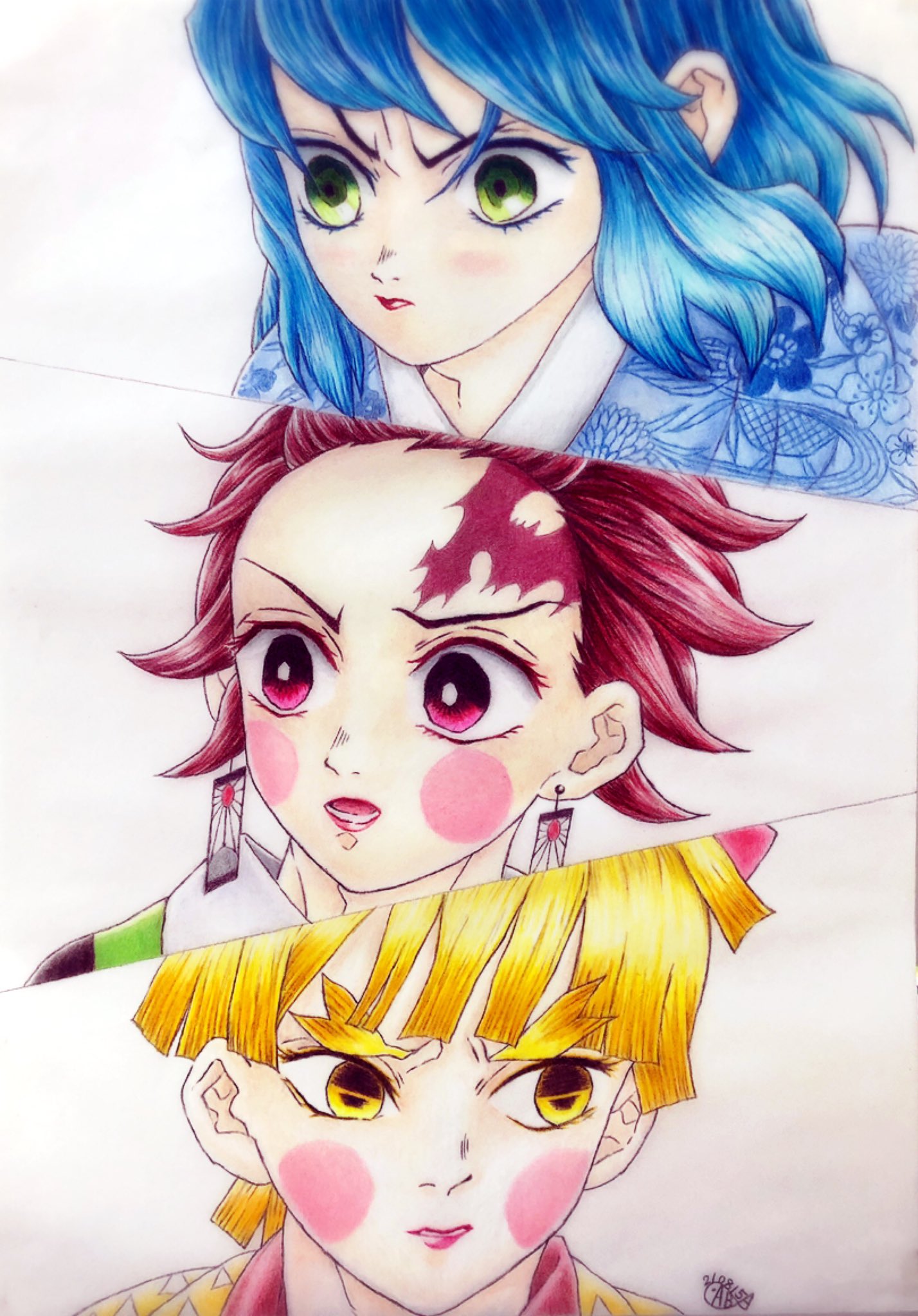 Hitomisaba 鬼滅の刃イラスト No 30 1 堕姫ちゃんに続いて遊郭編 かまぼこ隊3人 原作模写です 模写 鬼滅の刃絵描きさんと繋がりたい 鬼滅の刃好きさんと繋がりたい かまぼこ隊 遊郭編 カリスマカラー コーリン色鉛筆 T Co Ybkj8qjcu2