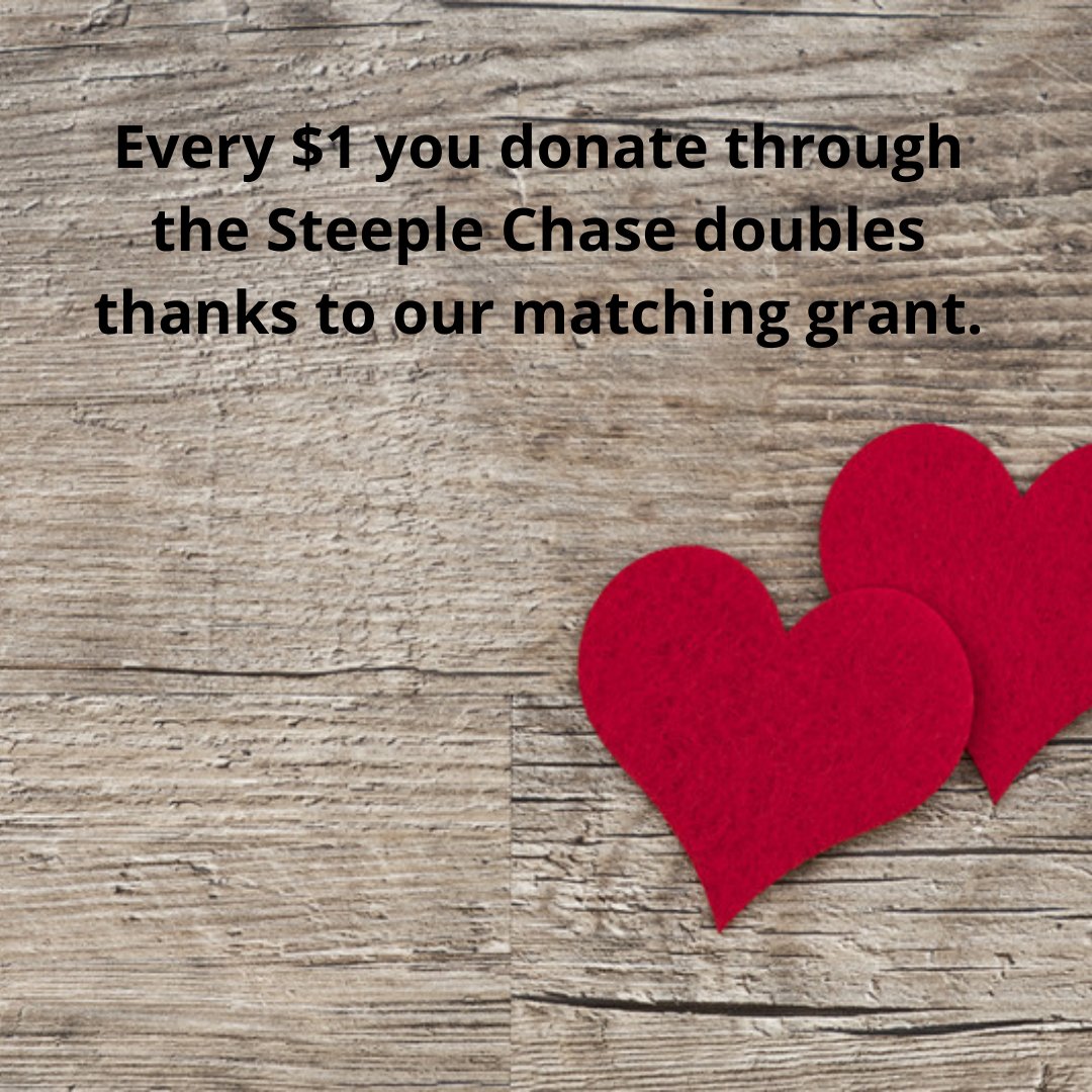 If you can't ride or walk, please consider donating to the Steeple Chase. Every dollar doubles thanks to the Ossen Family Foundation and all proceeds support the amazing work of WAIM, Perception Programs, and the No Freeze Project. Visit steeplechasebiketour.org/donate.