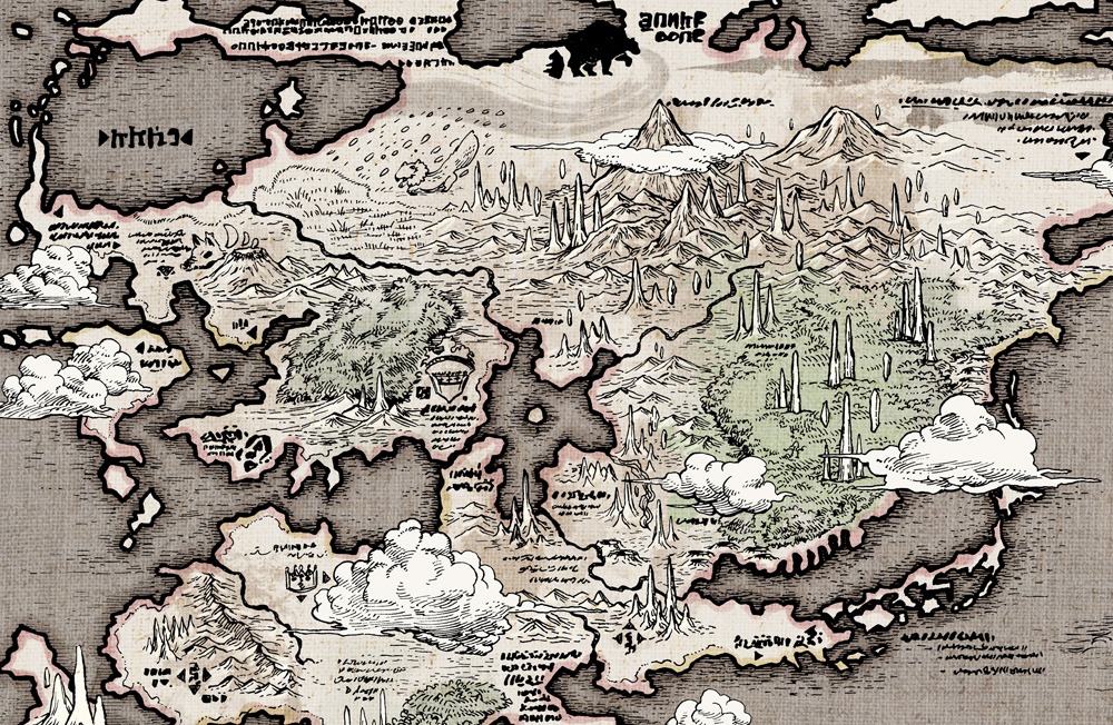 単行本キャンペーンのプレゼント用大判ポスターの元イラストです。世界地図をデザインがてら作成しました。4枚目は別で描いたニーナの元イラスト。
#ニーナさんの魔法生活 