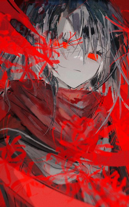 「黒髪 赤マフラー」のTwitter画像/イラスト(人気順)