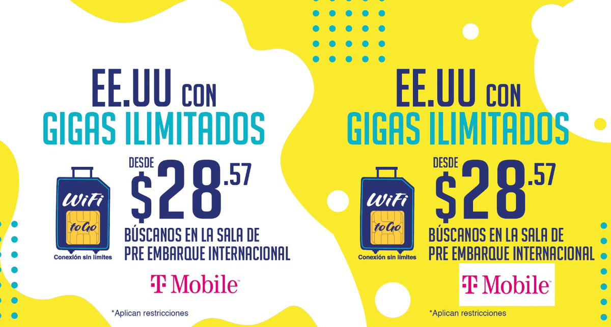 AeropuertoUIO's tweet photo. ¡Manténgase conectado en su viaje a #EstadosUnidos!
🇪🇨✈︎🇺🇸
Adquiera su chip @wifitogoworld #WifiToGo en salida internacional del #AeropuertoUIO. https://t.co/B21EOLcpX8