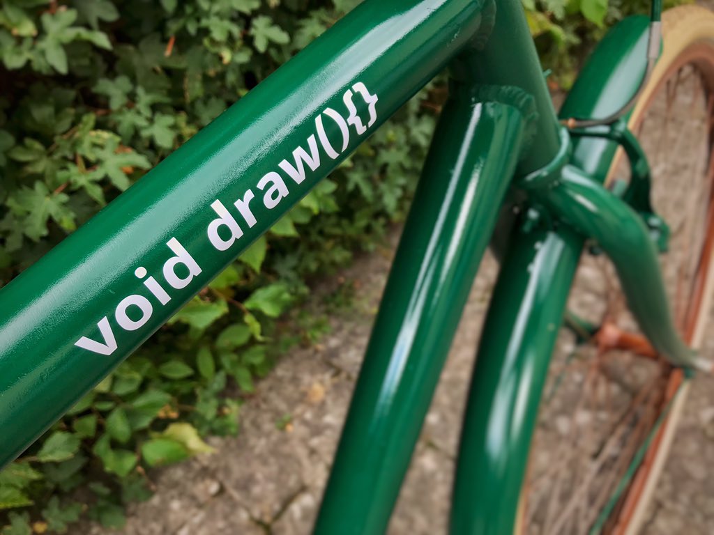 Stixan's tweet image. Resprayed my bike and added a new set of decals to celebrate the 20th anniversary of #Processing. Not a #pcd2021cake but more of a #pcd2021pimpmyride