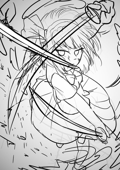 取り敢えず次の妖夢のラフが仕上がったので今から1時間ICG姉貴描くぞー.. 