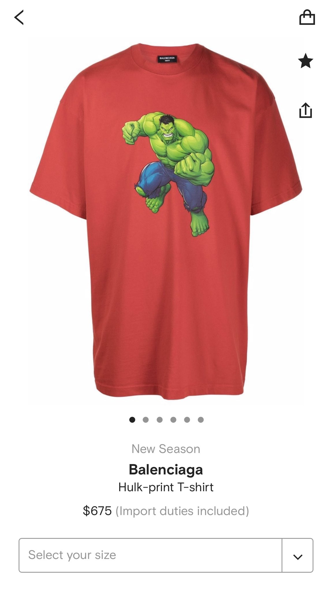 balenciaga hulk t shirt