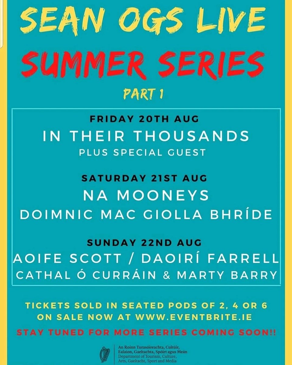 We've got a gig!! This Friday 20th we're at <a href="/seanogsbar/">sean ogs</a>  opening up their Summer Series! Looking forward to seeing humans again a lot! You can grab a ticket here - bit.ly/3sdSfcn

#Donegal #wildatlanticway #livemusic #gig #gaeltacht #music