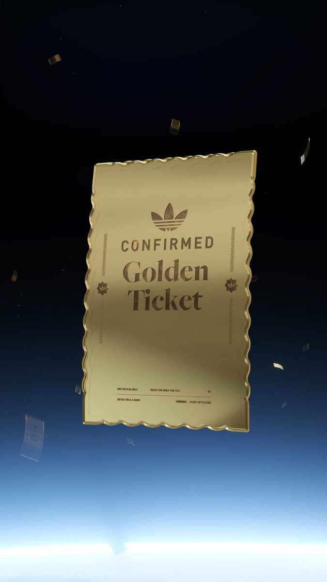 tricey_mae's tweet photo. Golden Ticket is dropping on CONFIRMED. Sign up now. #adidasconfirmed https://t.co/OWKOf01Z93 https://t.co/l4iCEAr38K