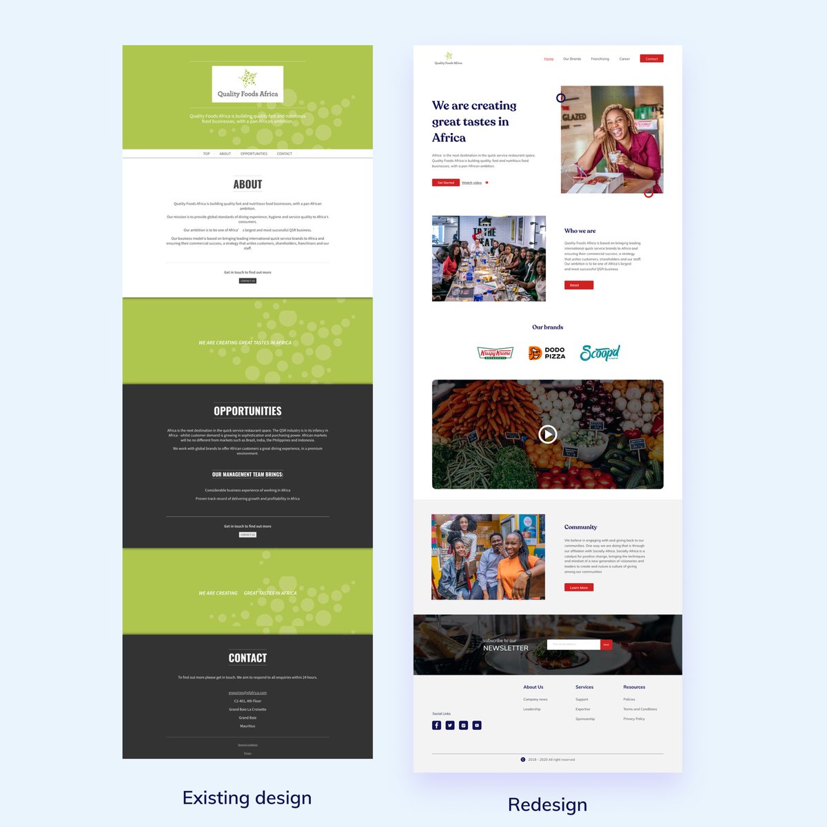 sholziee's tweet photo. I recently redesigned Quality Foods Africa Landing page... Quality foods Africa is a fast and nutritious food businesses, with a pan African ambition. @fele_omolola @yemijeff @ozenua_uiux 

#ui #uxdesign #ux #uiux #mobileui #uisource #design #creative https://t.co/VDoqVupsBa