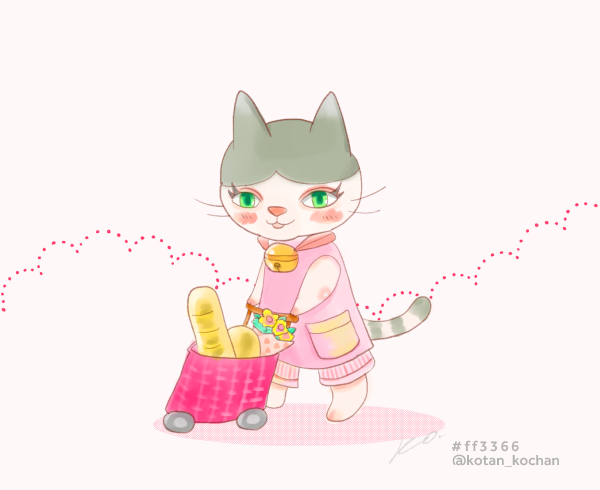 kotan_kochan's tweet photo. #webセーフカラー絵　30枚目
#ff3366
鮮やかな濃い目のピンク。微妙に色が飛んでいます、手押し車本体の色です。
#イラスト #Illustrations
30枚でwebセーフカラー絵は一区切り。 https://t.co/GMV3Nf9lpb