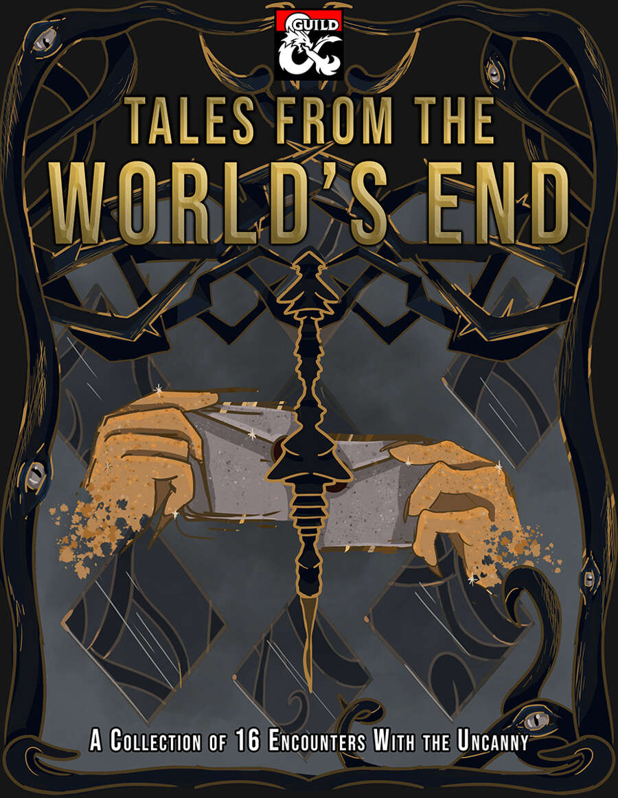 SamPHope's tweet image. In this RPG Review, I take a look at Tales from the World's End, a collection of short #DnD adventures for all your cosmic horror needs! A solid mix of encounters that are easy to include in a campaign. Available on the #DMsGuild! Link below!