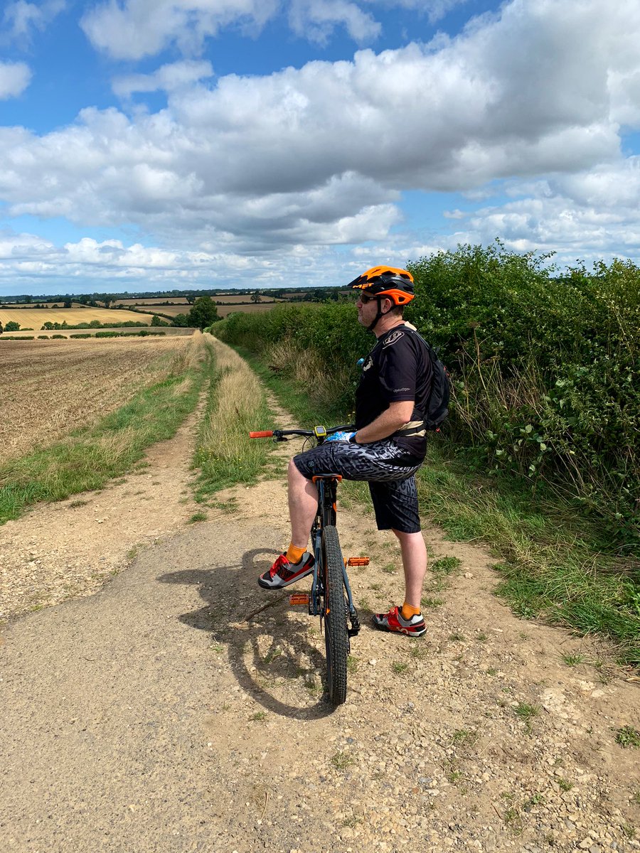 Cross-country mountain biking with an old friend near Aynho today.