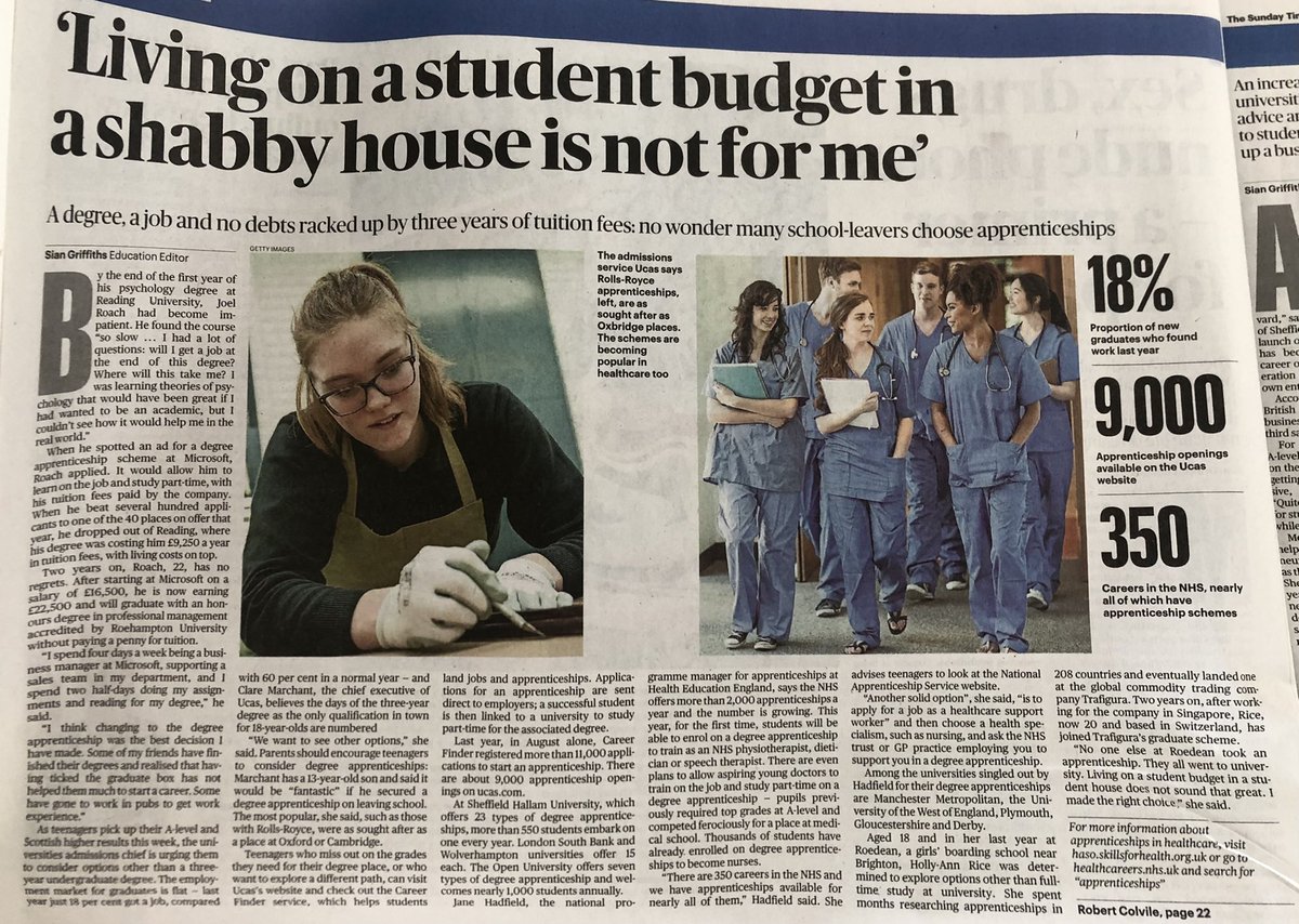 Tara Duffy 💙 (@taratweets5) on Twitter photo “There are 350 careers in the NHS & we’ve apprenticeships available for nearly all of them”
Thankyou <a href="/HadfieldJane/">Jane Hadfield RN MSc</a> for having me 👊 pump over my @thesundaytimes
Fab piece urging school leavers to consider valuable NHS apprenticeships <a href="/skillsforhealth/">Skills for Health</a> <a href="/HASOEngland/">Healthcare Apprenticeships</a> @NHS_HealthEdEng “There are 350 careers in the NHS & we’ve apprenticeships available for nearly all of them”
Thankyou <a href="/HadfieldJane/">Jane Hadfield RN MSc</a> for having me 👊 pump over my @thesundaytimes
Fab piece urging school leavers to consider valuable NHS apprenticeships <a href="/skillsforhealth/">Skills for Health</a> <a href="/HASOEngland/">Healthcare Apprenticeships</a> @NHS_HealthEdEng